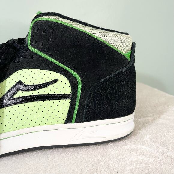 Lakai Sneaker Mens 8 Black Green Lace Up Hi Top Skate Telford Athletic Shoes main image 11